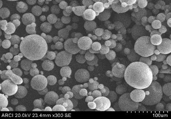 SEM micrograph of spray-freeze-dried RTP SiC granules